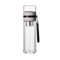 400ML benutzerdefinierte doppelwandige Isolierglas-Wasserflasche mit Filter-wiederverwendbare Glas-Wasserflasche